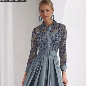 Embroidered A-Line Cocktail Dress- brand new